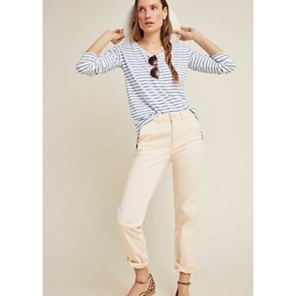 NWT Anthropologie Relaxed Chinos in Blush